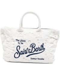 MC2 Saint Barth - Colette Volant Broderie-Anglaise Tote Bag - Lyst