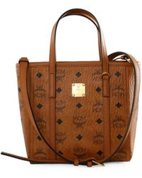 MCM - Toni Visetos-Print Logo-Plaque Tote Bag - Lyst