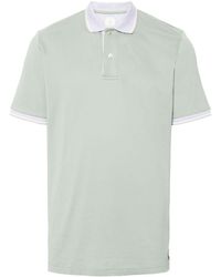 Eleventy - Stripe-detail Cotton Polo Shirt - Lyst