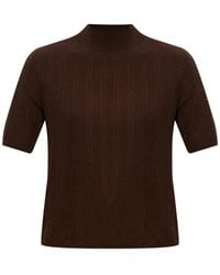 Officine Generale - Ribbed Short-Sleeve T-Shirt - Lyst