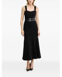 ARMANI EXCHANGE - Sweetheart-Neck Belted Midi Dress - Lyst