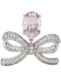 Self-Portrait - Boucles D'Oreilles À Nœud Serti De Cristaux - Lyst