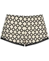 Laura Urbinati - Geometric-Print Lace-Trim Culottes - Lyst