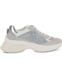 Pinko - Logo-Detail Leather Sneakers - Lyst