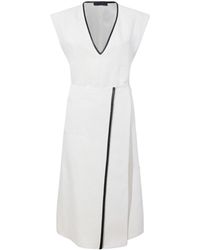 Proenza Schouler - V-neck Cotton Blend Wrap Dress - Lyst