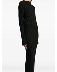 KHAITE - Geribbelde Midi-Jurk Met Open Achterkant - Lyst
