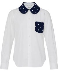 Comme des Garçons - Chemise À Col Claudine À Pois - Lyst