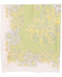 La DoubleJ - Floral-Print Frayed-Edge Scarf - Lyst