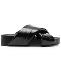 Jil Sander - Crossover-strap Leather Sandals - Lyst