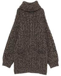 7 For All Mankind - Cowl-Neck Cable-Knit Sweater - Lyst