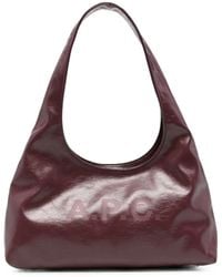 A.P.C. - Logo-Print Patent-Finish Tote Bag - Lyst