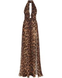 Philipp Plein - Langes Kleid mit Leoparden-Print - Lyst