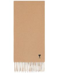 Ami Paris - Wool Scarf With Ami De Coeur - Lyst