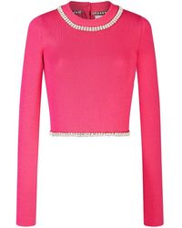 Rabanne - Rhinestone-embellished Ribbed-knit Cropped Top - Lyst