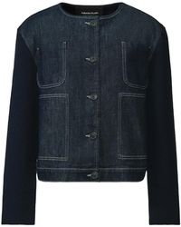 Fabiana Filippi - Panelled Contrast-Stitch Denim Jacket - Lyst