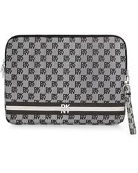 DKNY - Monogram-Print Logo-Plaque Laptop Bag - Lyst