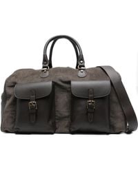 Barba Napoli - Reisetasche Aus Cord Mit Lederbesatz - Lyst