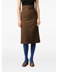 Ami Paris - Pencil Belted Wool Skirt - Lyst