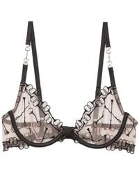 Fleur du Mal - Equestrian-Embroidered Demi Bra - Lyst