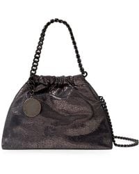 Stella McCartney - Falabella Mini Tote Bag With Crackle Effect - Lyst