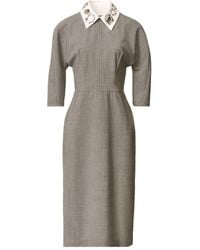 Fabiana Filippi - Midikleid Mit Verziertem Kragen - Lyst