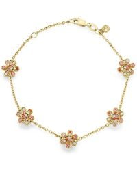 Sydney Evan - Flower-Motif Sapphire And Diamond Bracelet - Lyst