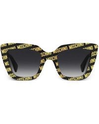 Moschino - Logo-Print Cat-Eye Sunglasses - Lyst