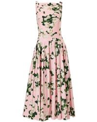 Carolina Herrera - Floral-Print Midi Dress - Lyst