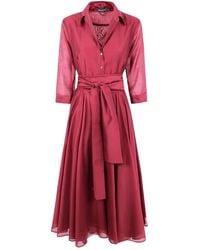 DR. HOPE - Vestido Midi Con Cinturón - Lyst