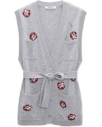 Dorothee Schumacher - Blooming Statements Floral-Embroidered Sleeveless Cardigan - Lyst