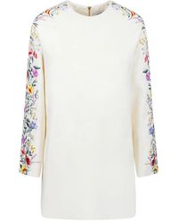 Max Mara - Leva Floral-Embroidery Raglan-Sleeve Mini Dress - Lyst