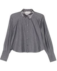 Agnona - サテンカラー シャツ - Lyst