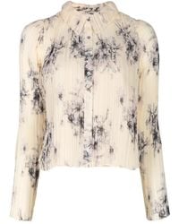 Cinq À Sept - Delaine Floral-Print Plissé-Effect Blouse - Lyst