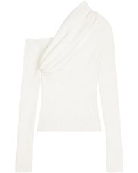 Courreges - Logo-Embroidered Ribbed Jumper - Lyst