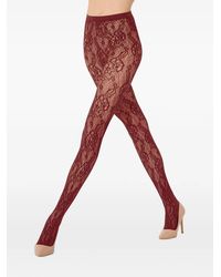 Wolford - Floral-Detail Net Tights - Lyst