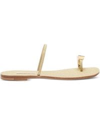 Casadei - Glitter-Embellished Flat Sandals - Lyst