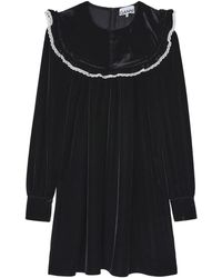 Ganni - Velvet Dress - Lyst