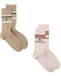Lacoste - Striped Socks (Set Of Two) - Lyst