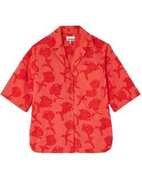 Ganni - Chemise En Fil Coupé À Fleurs - Lyst