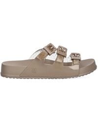 Melissa - Cozy Buckle-Fastening Glitter-Effect Slides - Lyst