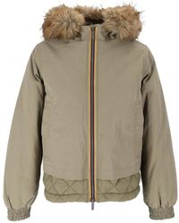 K-Way - Tosca Faux-Fur Trim Puffer Jacket - Lyst