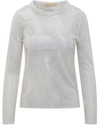 MICHAEL Michael Kors - Embellished Crew-Neck Top - Lyst