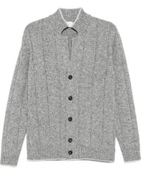 Eleventy - Cardigan A Coste Con Effetto Mélange - Lyst