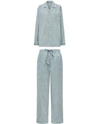 12 STOREEZ - Striped Cotton Pyjama Set - Lyst
