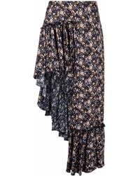 WANDERING - Floral-print Asymmetric Midi Skirt - Lyst