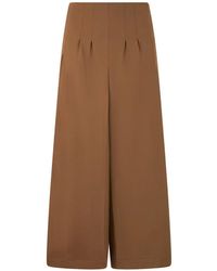 Alberta Ferretti - High-Waisted Pleated Palazzo Pants - Lyst