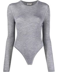 Saint Laurent - Ribbed Knit Bodysuit - Lyst