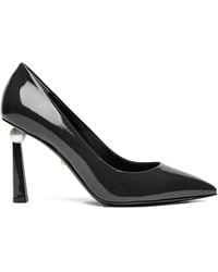 ALEVI - 95Mm Patent Leather Pearl-Embellished Pumps - Lyst