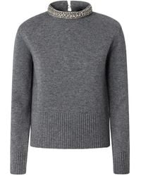 Pinko - Berlino Crystal-Embellished High-Neck Sweater - Lyst