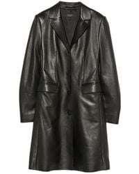 Gucci - Leather Single-Breasted Coat - Lyst
